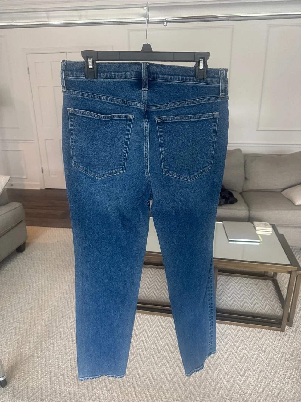 J. Crew Essential Straught High-Rise Button-Fly Jeans — Medium Blue Wash